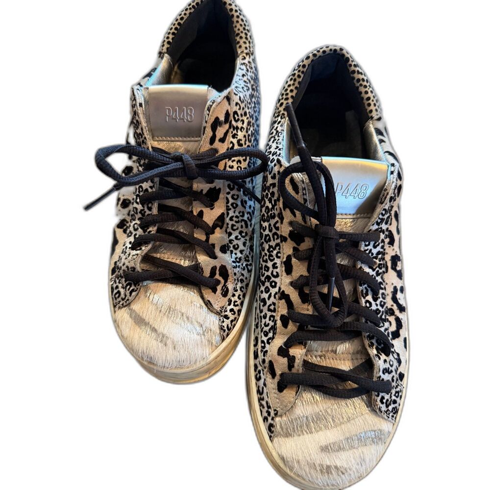 P448 John Sneaker Leopard Pony Hair – Size 38 – Visible Wear